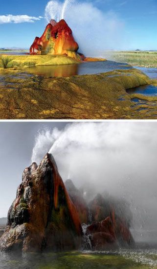 黑岩沙漠间歇喷泉(美国,内华达州) 黑岩沙漠间歇喷泉(美国,内华达州)
