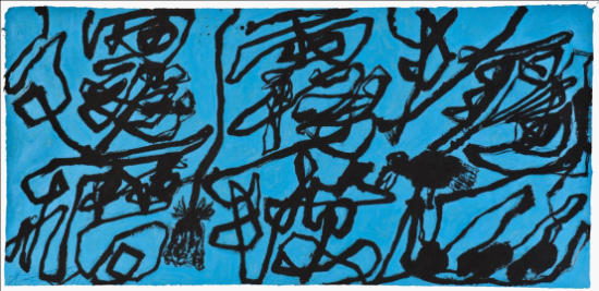 魏立刚 《拥山雾 撩逻槽》 ，宣纸综合材料，86 cm x 180 cm ，2011