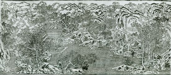 公元十世纪(约七十年代)御注三藏佛经《秘藏诠》的木版山水画插图 公元十世纪(约七十年代)御注三藏佛经《秘藏诠》的木版山水画插图