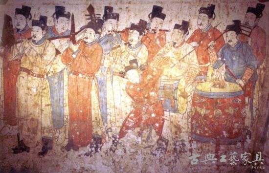 图5 《散乐图》。辽。壁画。 L255W172cm。 图5 《散乐图》。辽。壁画。 L255W172cm。