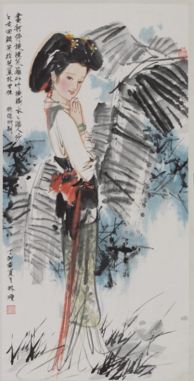 林墉 《仕女》 纸本立轴 尺寸:136*67cm 林墉 《仕女》 纸本立轴 尺寸:136*67cm