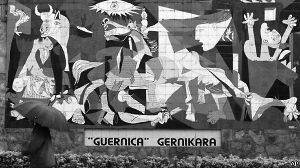 毕加索描绘战争残酷的名壁画格尔尼卡。