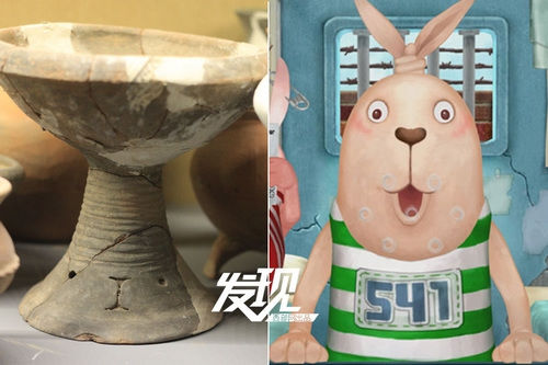 南京博物院收藏的一件新时期时代的陶豆，因为被网友发现酷似越狱兔，而在网络上迅速走红。-图片版权归原作者所有