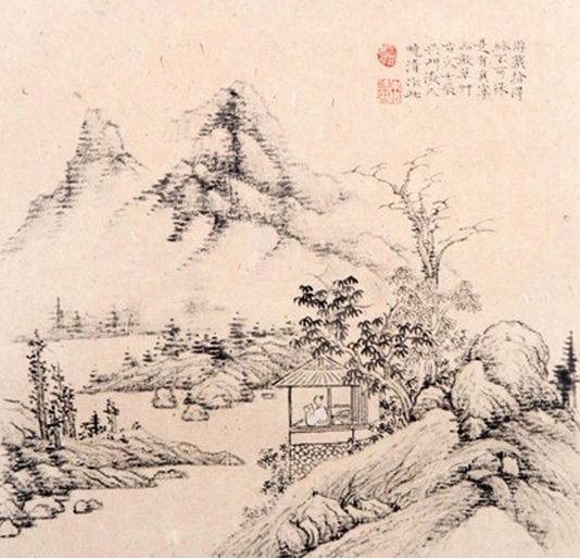 朱晓清《隐山闲读图》
