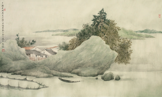 许信容 东山春色 46.7×77.2cm 2013年