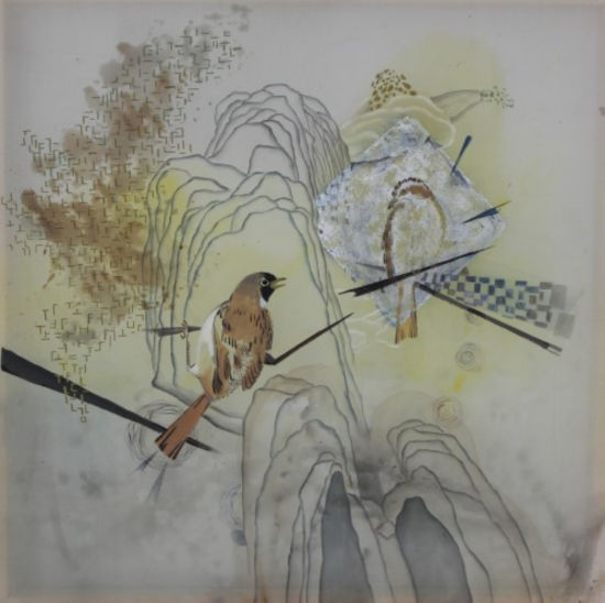 王茜 两相望 60×60cm 绢面综合 2014