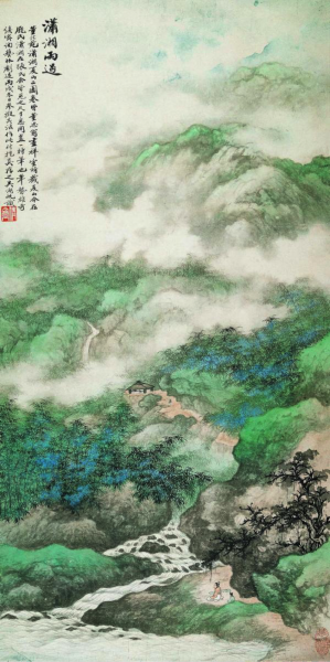 吴湖帆书画作品《潇湘雨过》