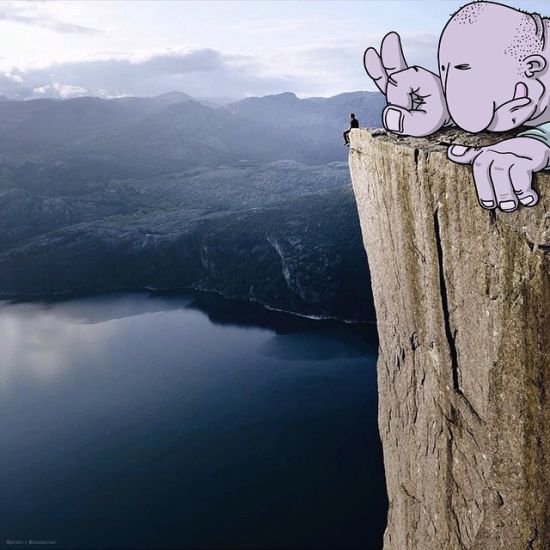 给摄影加点料:艺术家偷走照片绘脑洞大开插画