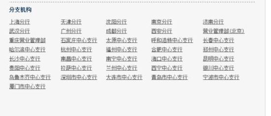 进入人民银行的官网分支机构环节