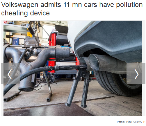 大众汽车周二承认在全球1100万辆柴油车上安装了尾气作弊装置