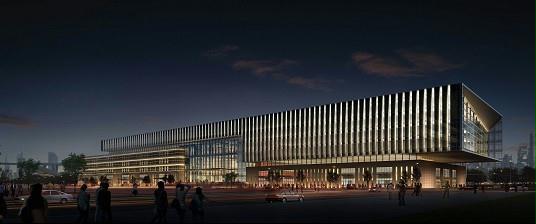 的世博中心泛光照明效果图