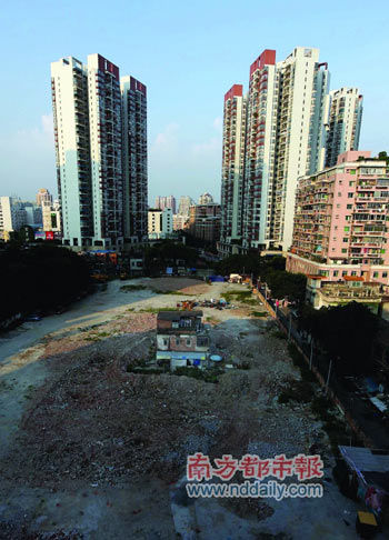广州海珠:最牛“钉子户”屹立四年不倒(图)