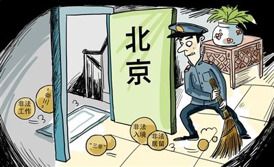 本报漫画谢瑶 北京清理“三非”外国人 三里屯成重点整治区域