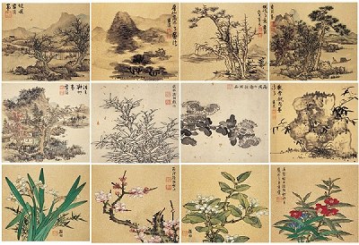 蓝瑛孙炤《山水花卉合册》欣赏