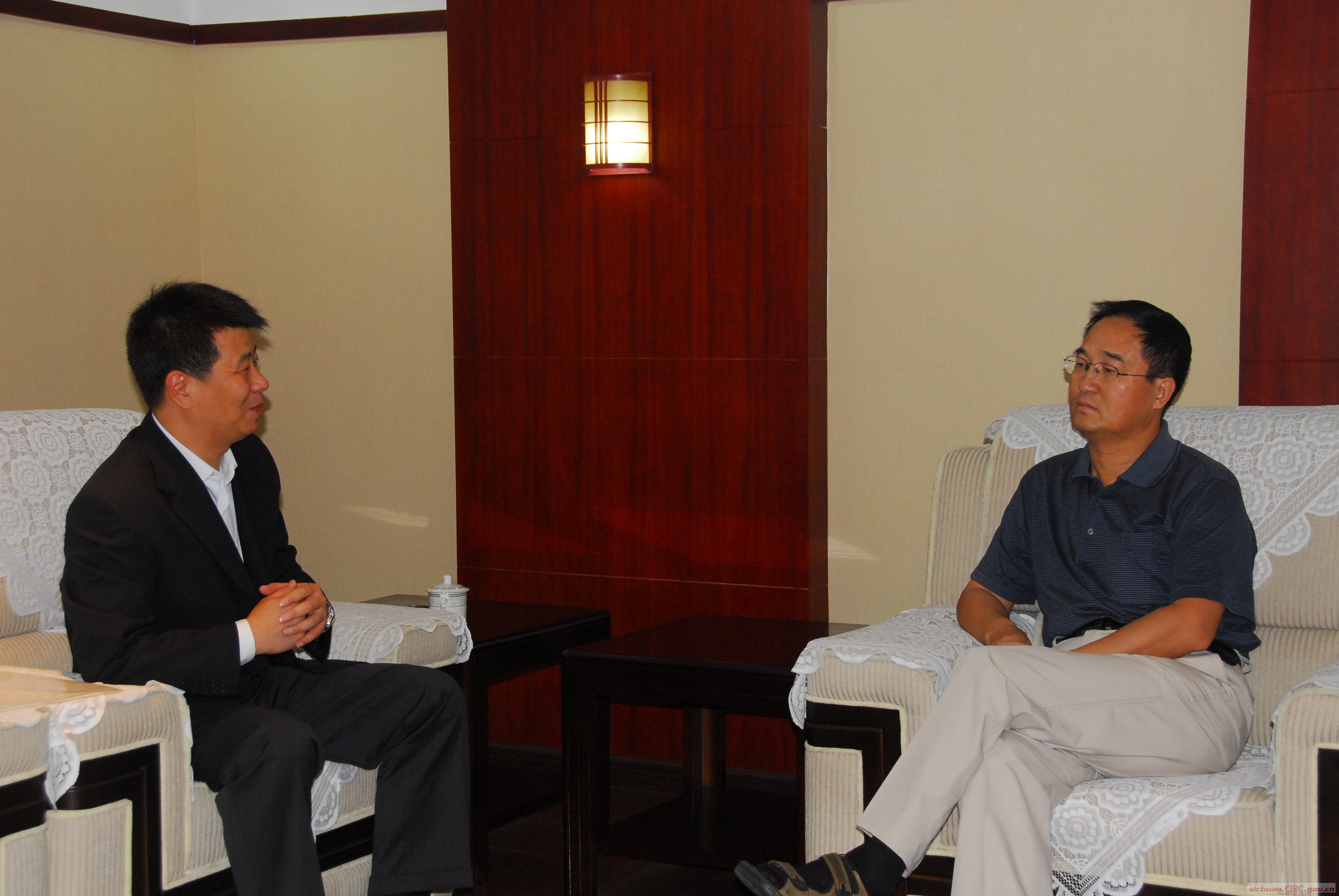 四川保监局局长王虎林会见两家保险机构总公司