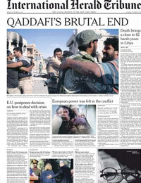 国际先驱论坛报：卡扎菲统治宣告终结