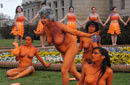 乌拉圭妇女裸体集会支持堕胎合法化