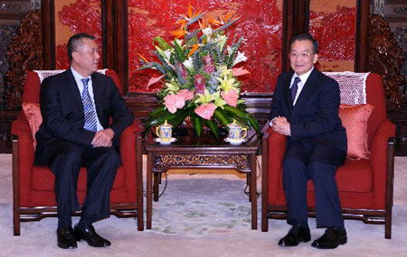 胡锦涛温家宝分别会见曾荫权何厚铧