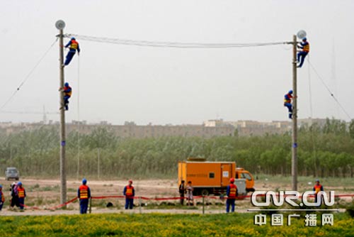 宁夏举行电力应急抢修队首次集结演练