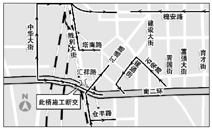 胜利大街跨汇祥路桥交通管制