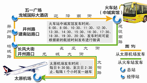 太原机场添了6辆大巴跑市区(图)