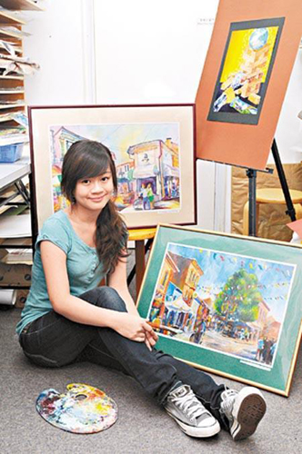香港14岁少女画家扬威联合国环保画作夺冠(图)