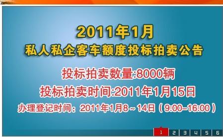 1月份沪私车额度拍卖投放量8000辆