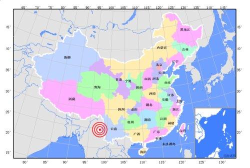 3月10日12时58分在云南盈江发生5.8级地震