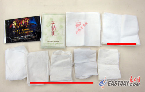 小餐馆餐巾纸质量堪忧 荧光剂含量等同致癌爆