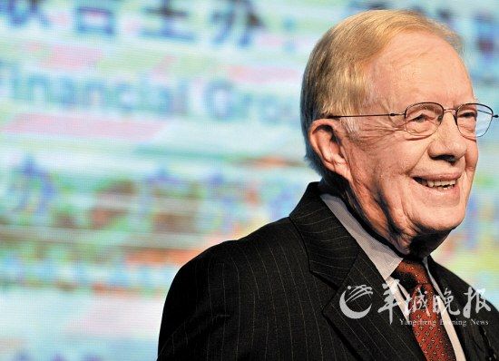 美国前总统吉米·卡特访穗羊城晚报记者 邓勃 摄