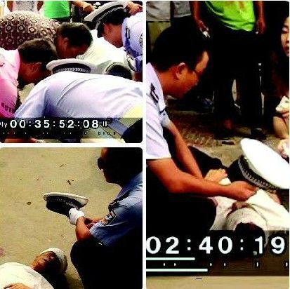 救助街头昏倒老人西安交警感动网络