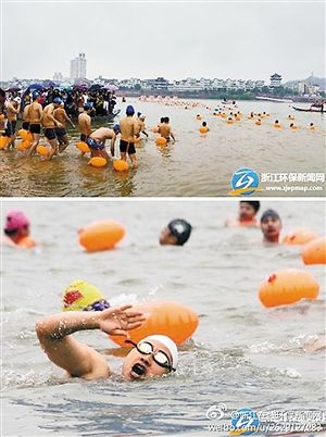 浙江15位环保局长下河游泳