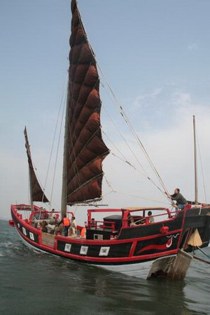 组图:厦门复古无动力帆船太平公主号试航