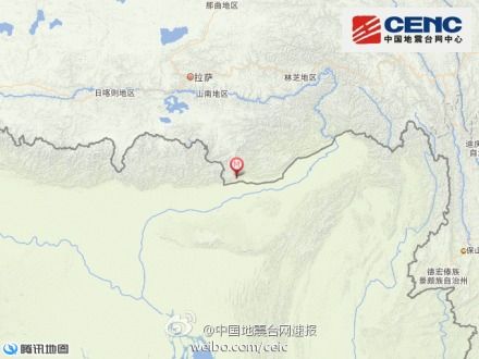 西藏错那发生4.0级地震 震源深度20千米(图)
