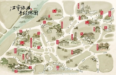 手绘江宁旅游地图,你收藏了吗?