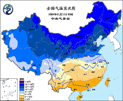 近期全国大部的天气主题都将是寒冷.