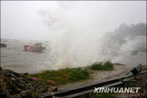 台风巨爵登陆广东 阳江渔船转移及时_天气预