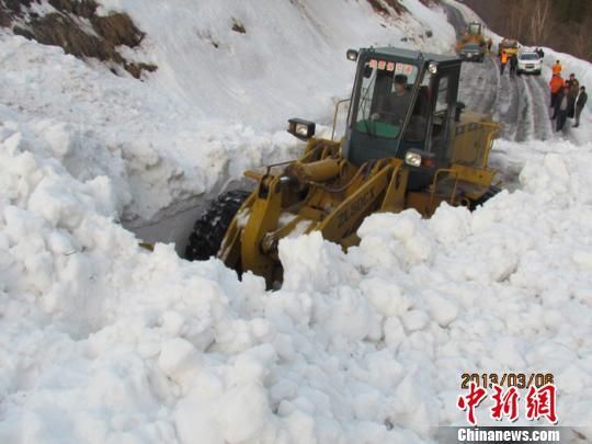 新疆伊犁218国道发生大规模雪崩|新疆|雪崩_新