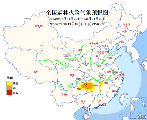 重庆贵州湖南森林火险气象等级高|高温|森林|火