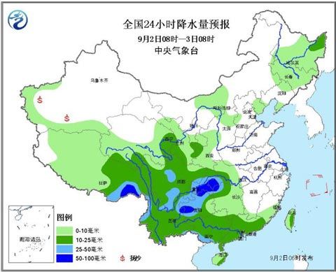 西南华南等地有较强降雨 东部降雨稀少强度弱