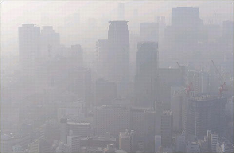 日本多地PM2.5超标 政府呼吁居民减少外出|日