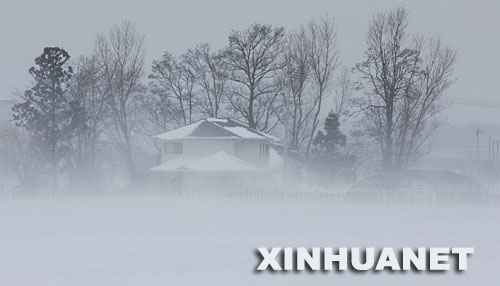 大风雪侵袭日本北部(组图)