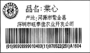 小小条形码蔬菜“身份证”