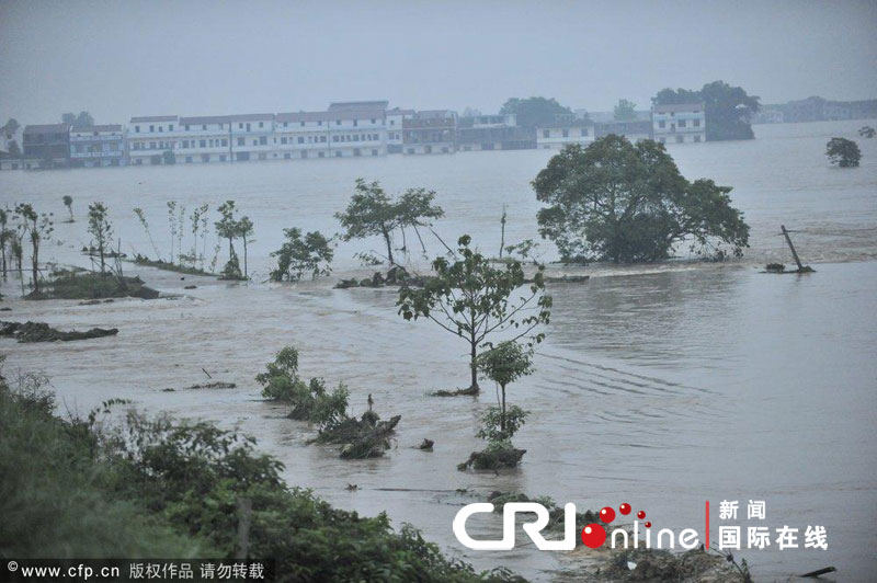 江西第二大河抚河唱凯堤发生决堤 洪水蔓延威