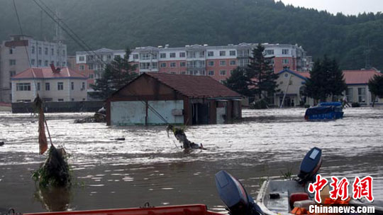 图:吉林省永吉县遭遇特大洪灾县城被淹