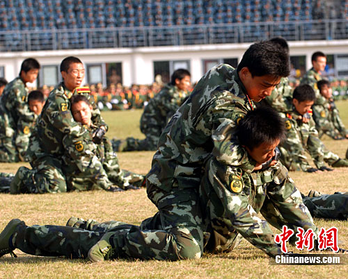 图:海南省2010年大学生军训总结大会