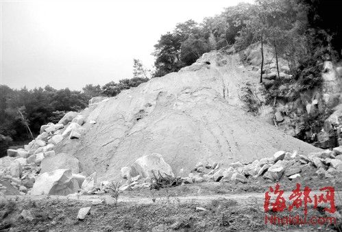鼓山挖山处惊现大滑坡