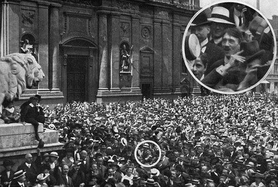 历史大乌龙:青年希特勒庆祝德加入一战照片或