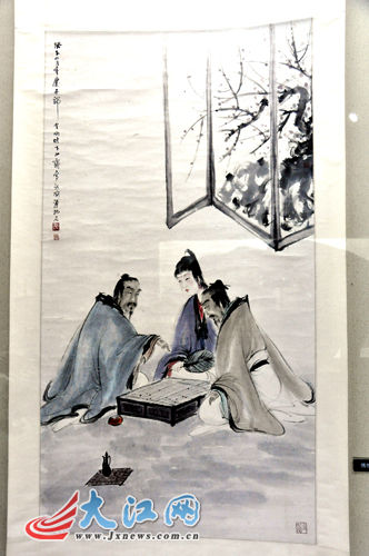 傅抱石作品《弈棋图》