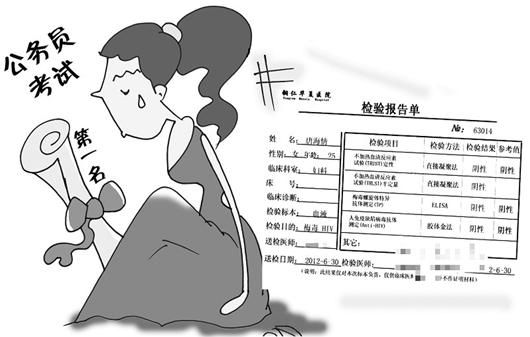 图文:女生考贵州公务员疑被梅毒
